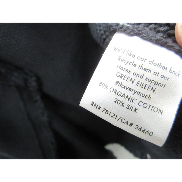 EILEEN FISHER Organic Cotton Silk Blend Open Front Cardigan Women's Small Frayed - Picture 13 of 14